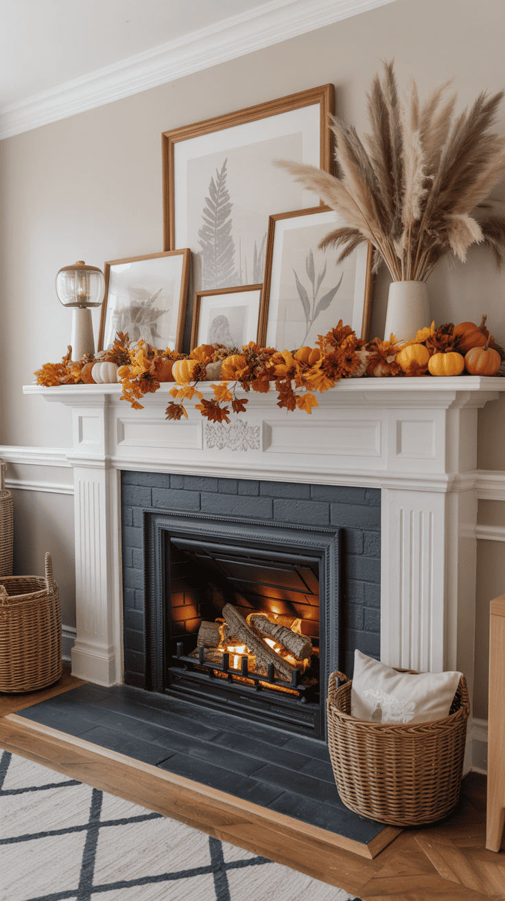 Fall Decorating Ideas For Fireplace Mantel That Felt So Cozy - Flowers ...