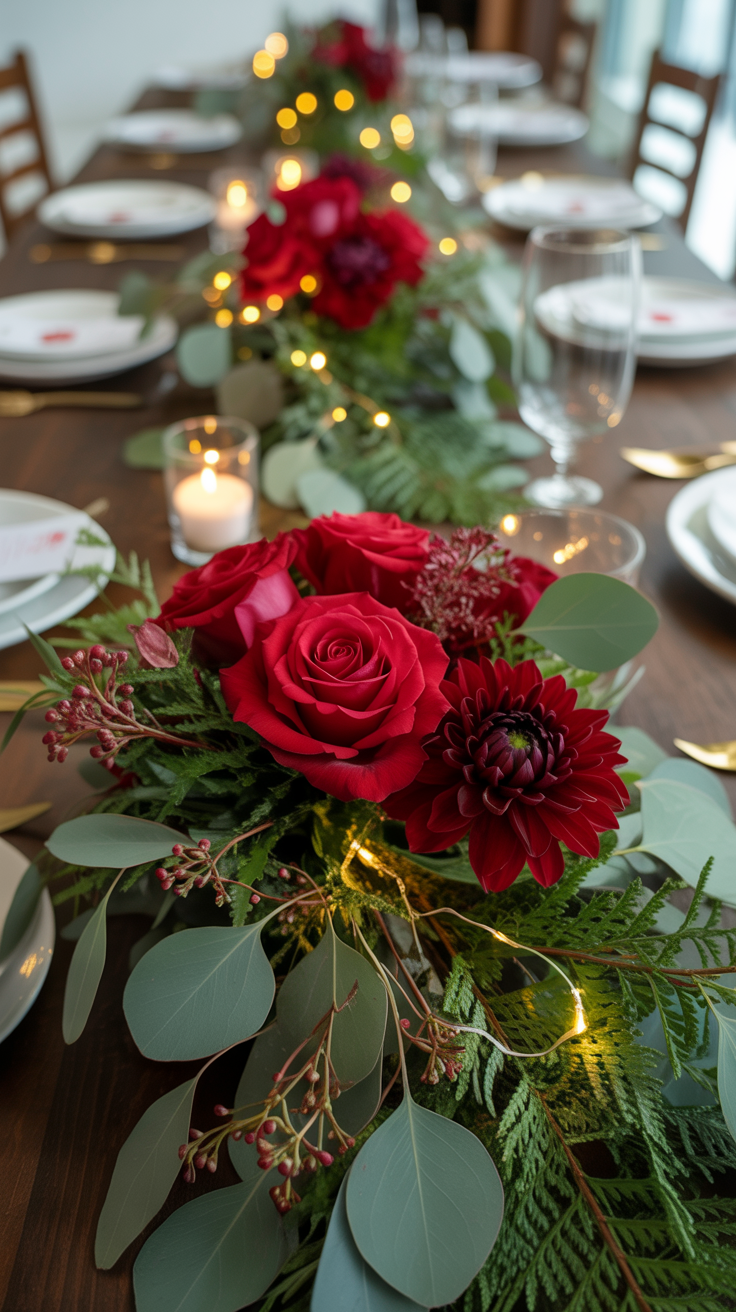 Red Flower Table Centerpieces for Romantic Tablescapes