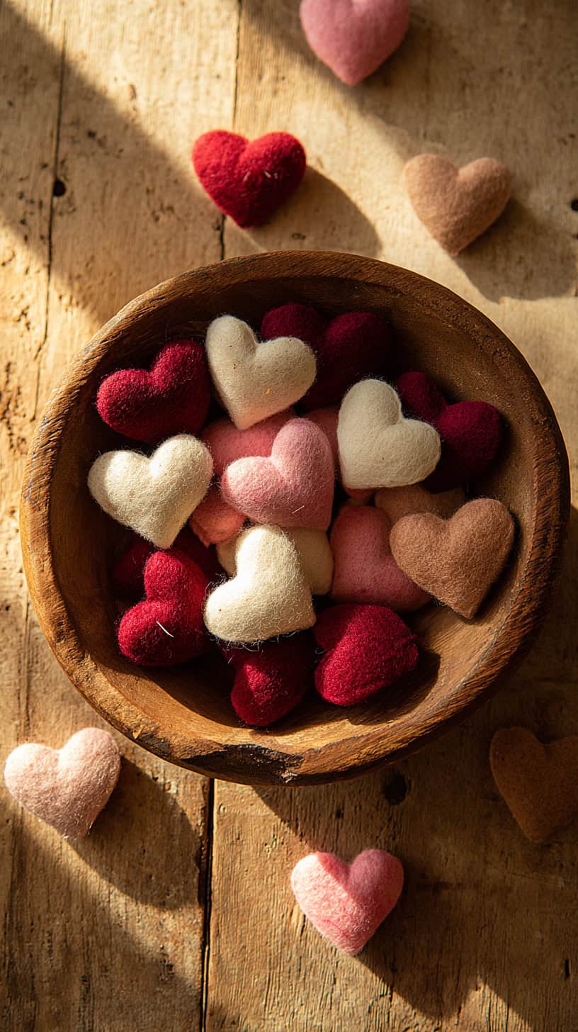 Farmhouse Felt Hearts Centerpiece - Image 1