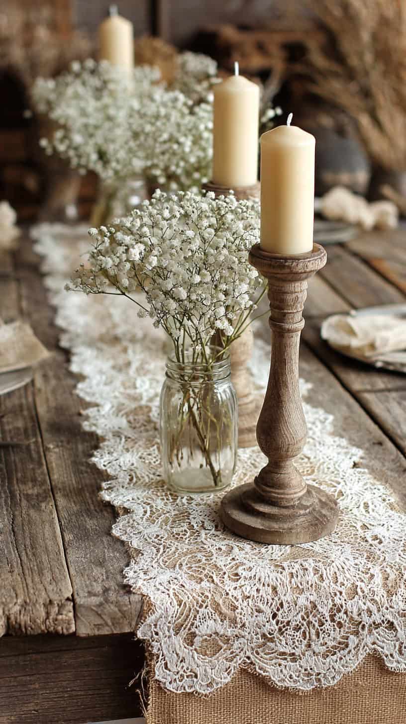 Rustic Lace Tablescape
