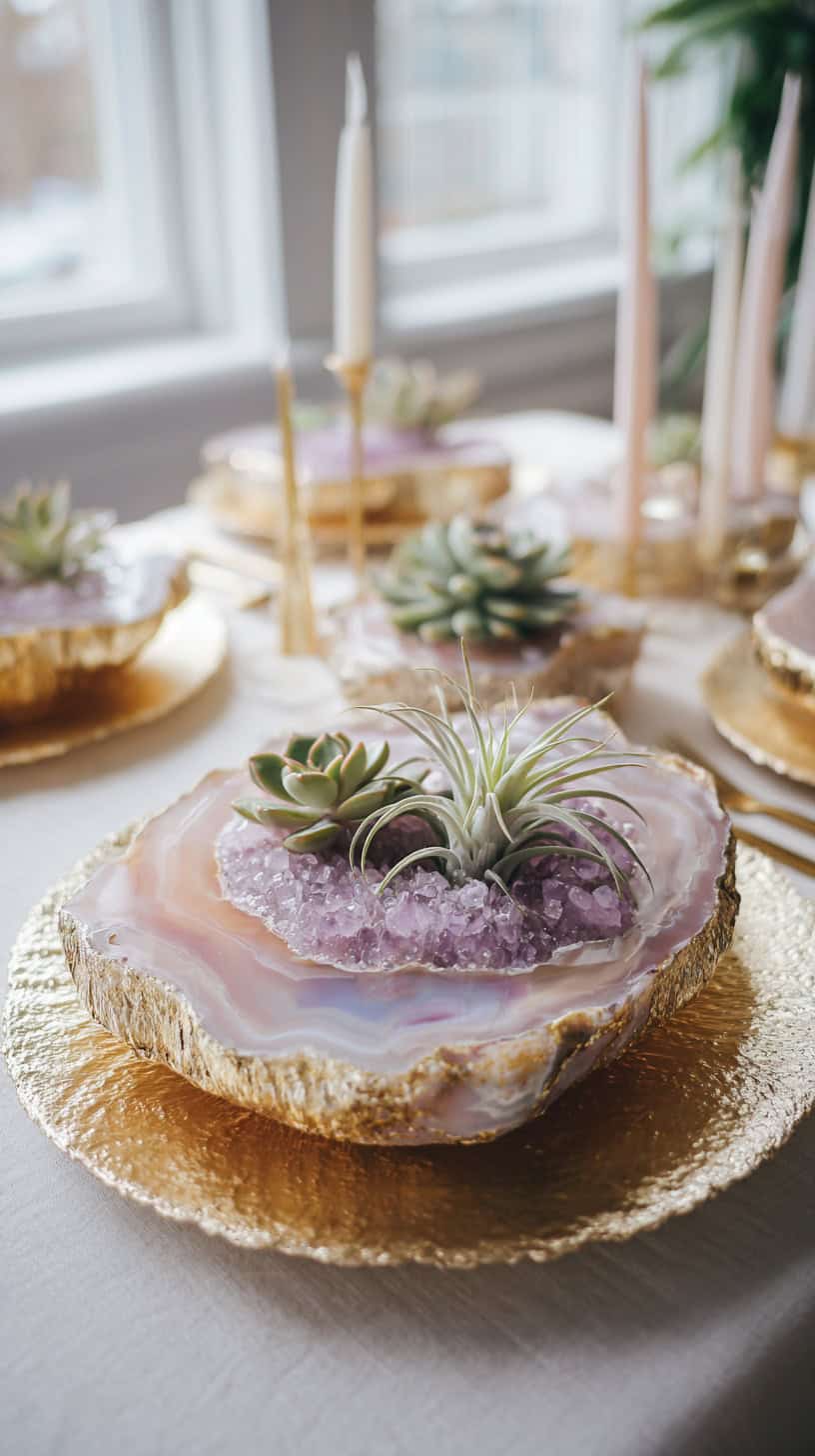 Agate Slice Gold Charger - Image 1