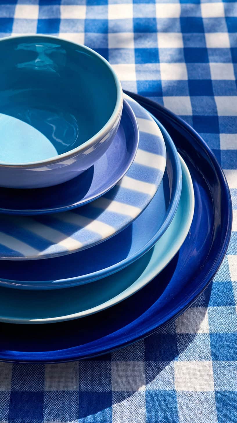 Blue Plates Stack - Image 1