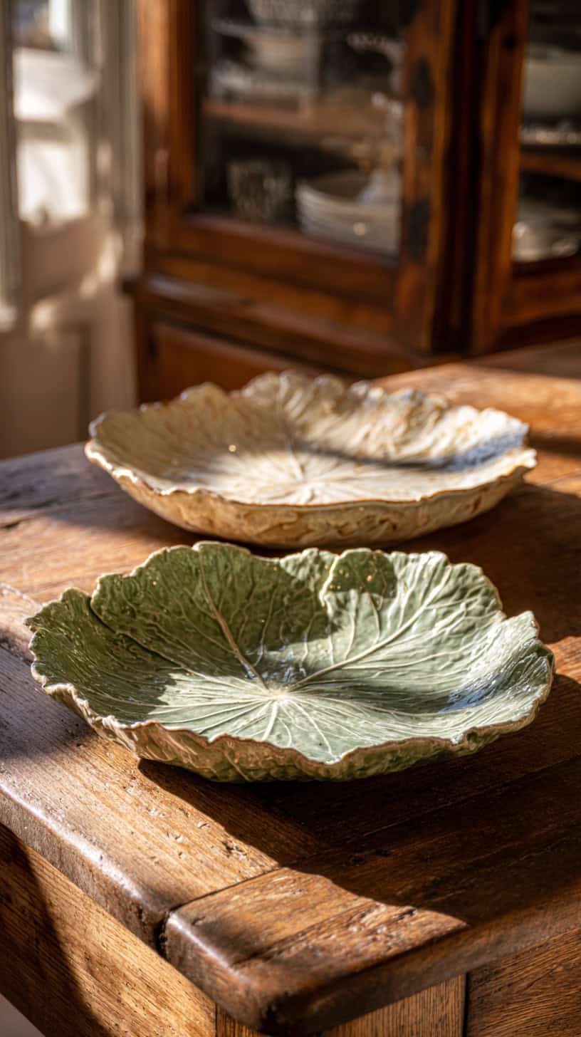 Budget-Friendly vs. Antique White and Green Tableware - Image 2