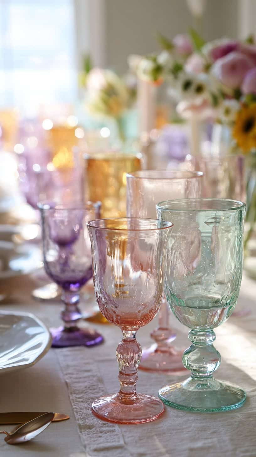 Colored Glass Goblets - Image 2