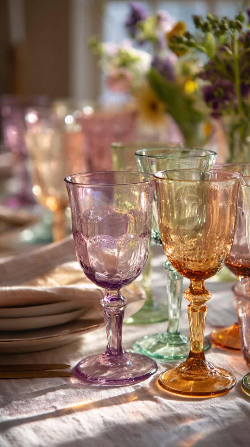 Colored Glass Goblets - Image 1
