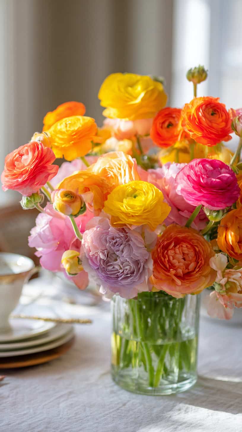 Colorful Ranunculus Garden Roses - Image 1
