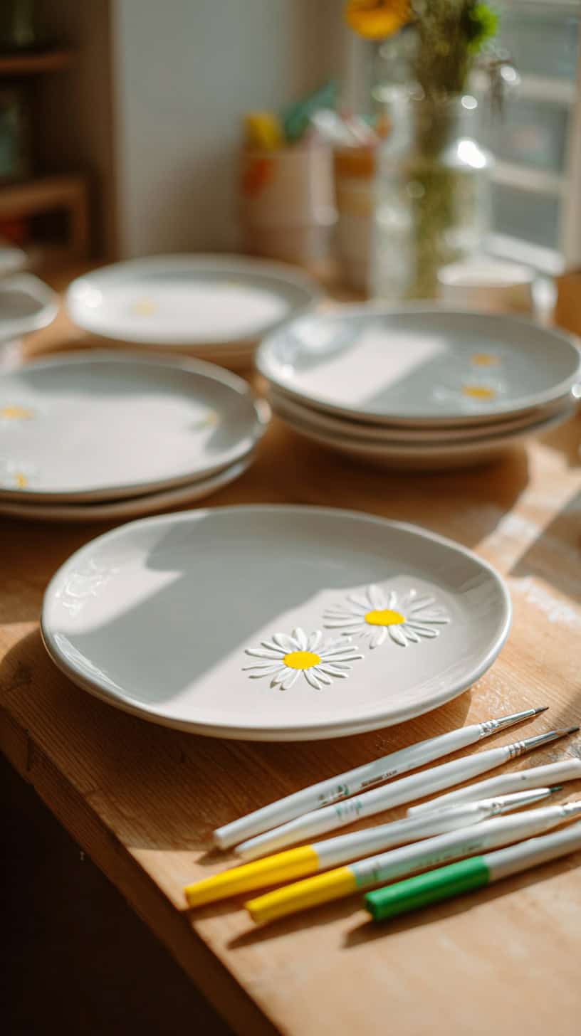 Crafting Fun: DIY Daisy Pattern Dishware - Image 1