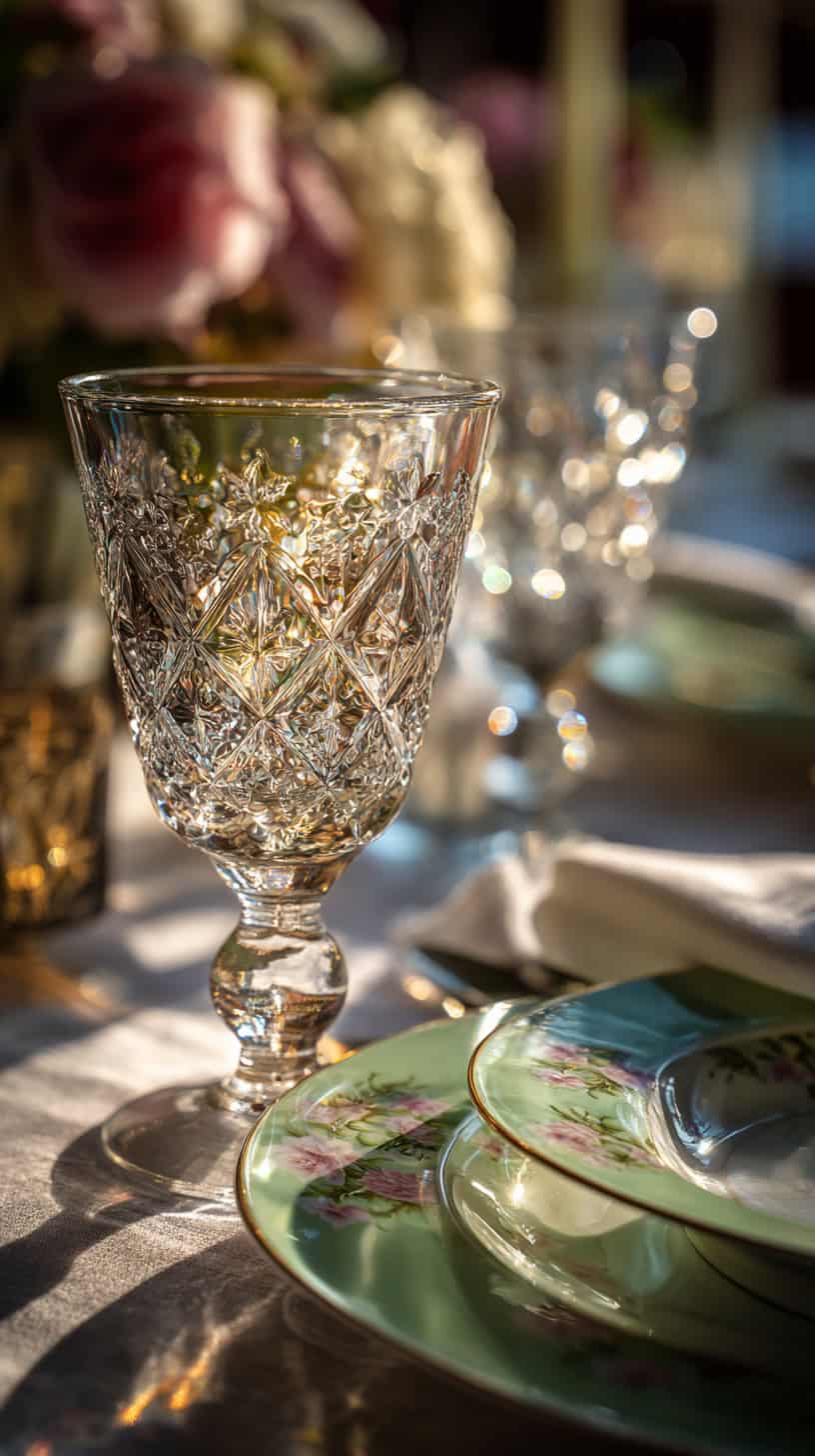 Crystal Wine Goblet Pair - Image 1
