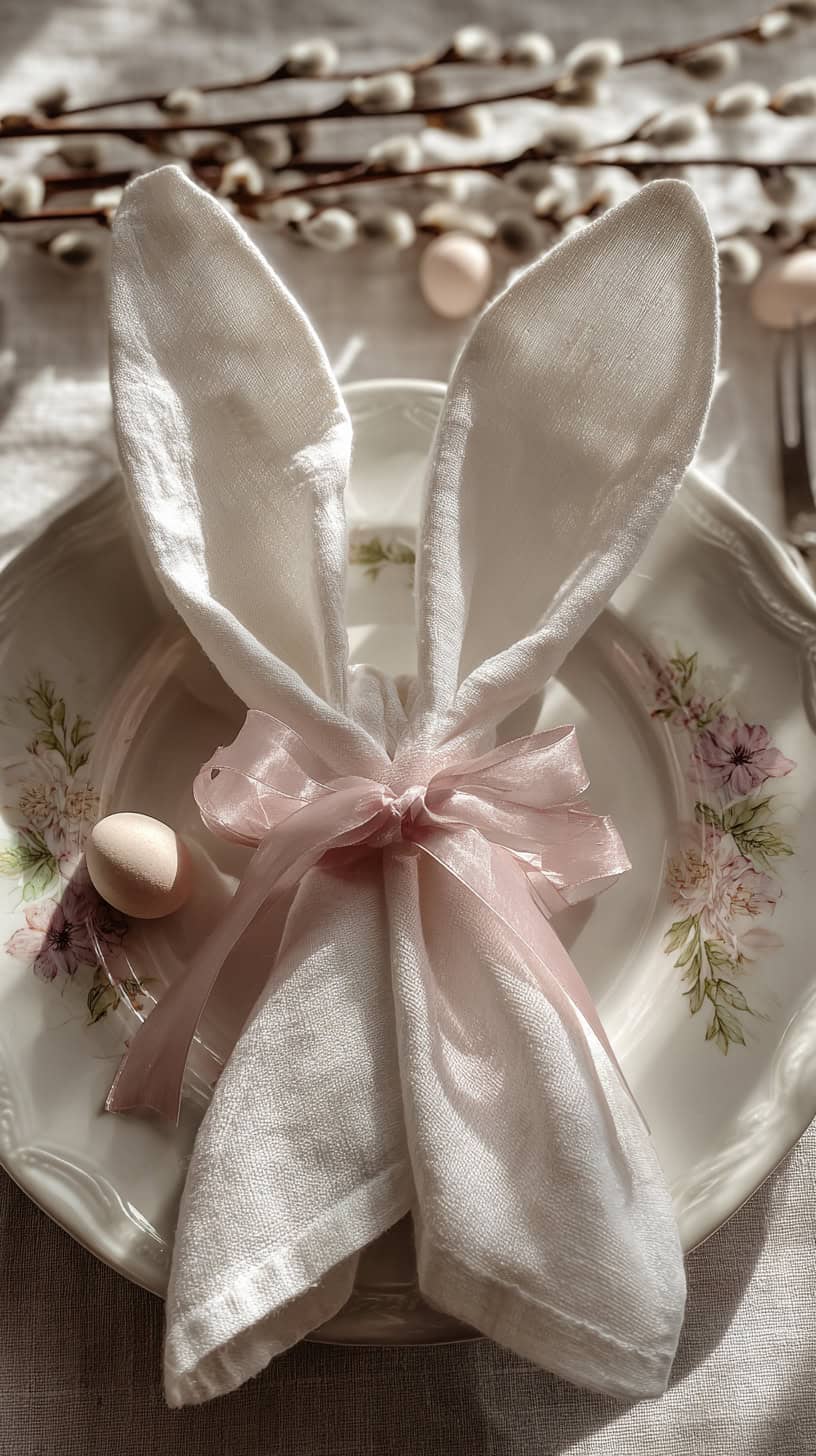 Easter Bunny Napkin Folds - Image 1