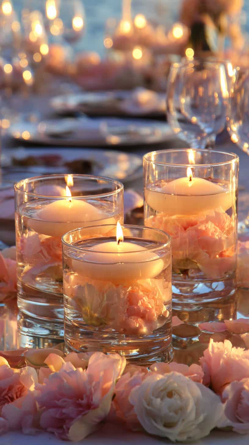 Floating Candles with Petals - Image 2
