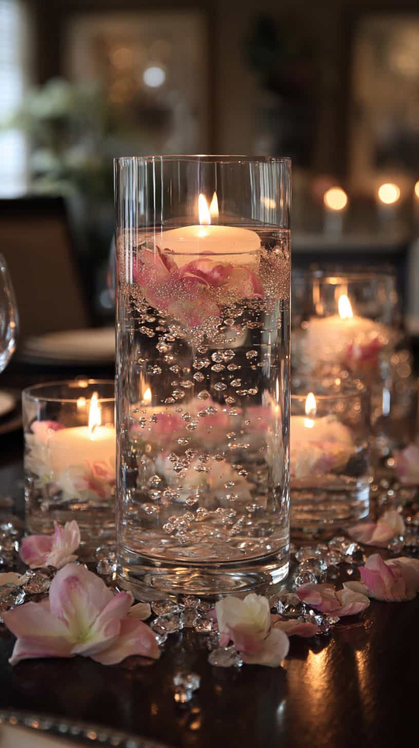 Floating Crystal Glitter Candles - Image 1