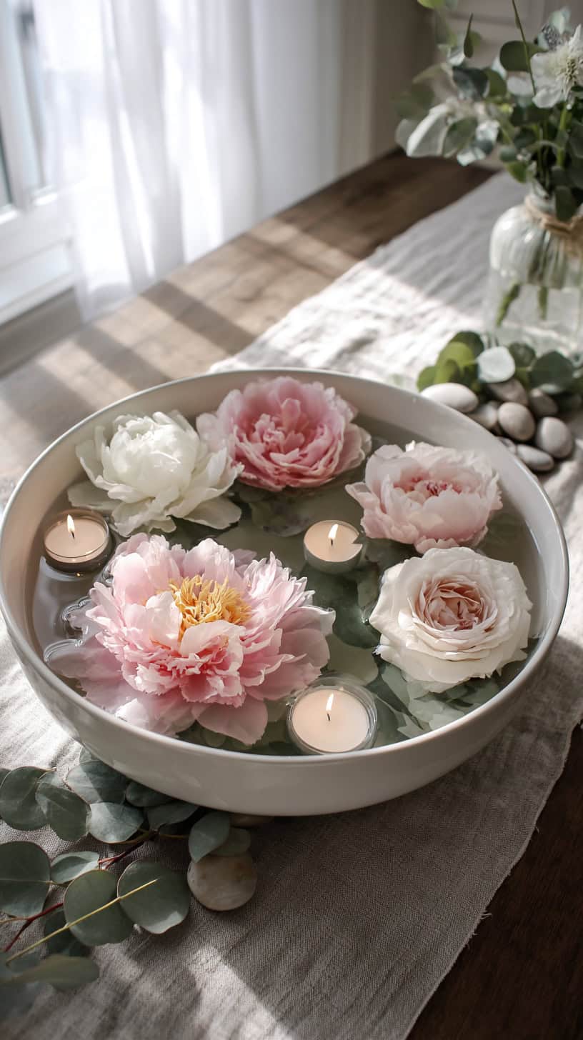 Floating Flower Candle Bowl - Image 2