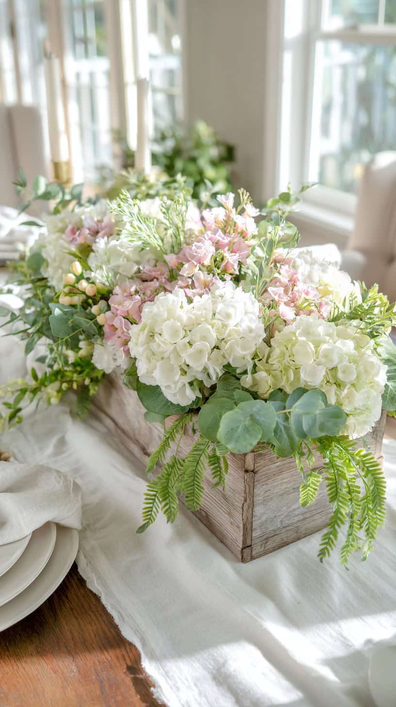 Hydrangea Greenery Wood Box - Image 2