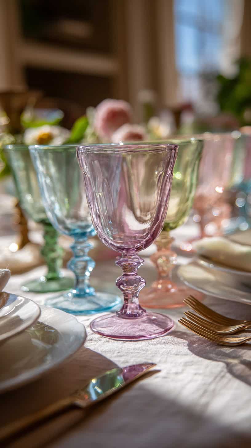 Pastel Glass Goblets - Image 2