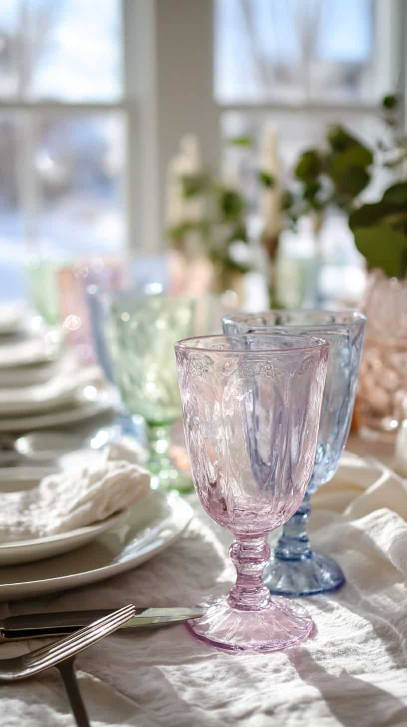 Pastel Glass Goblets - Image 1