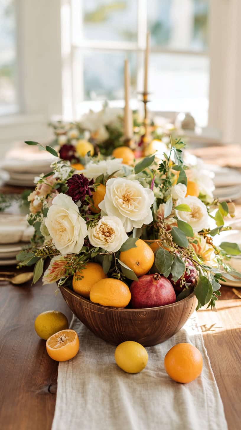 Round Fruit Floral Centerpiece - Image 1