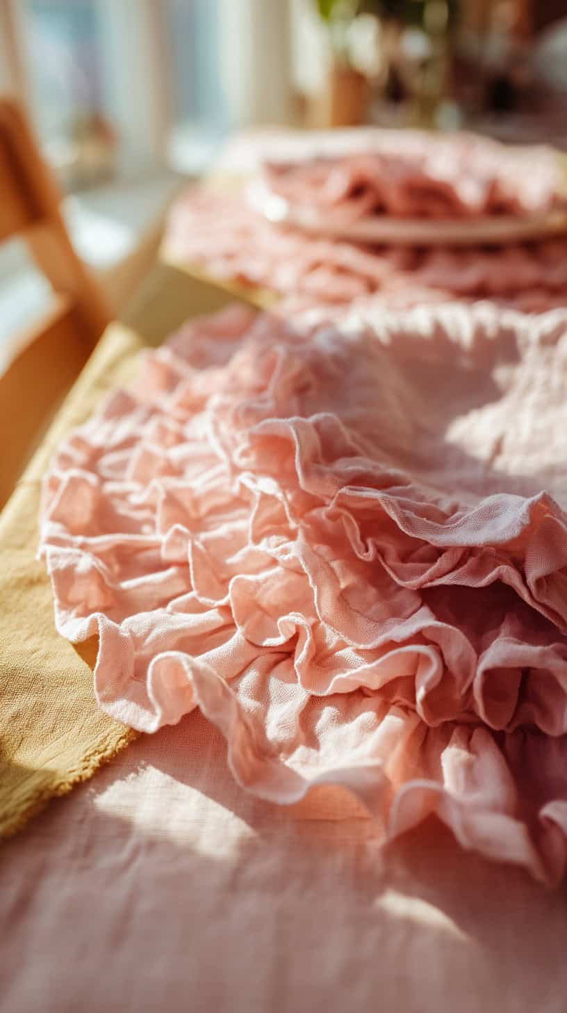 Ruffled Pink Placemats - Image 1