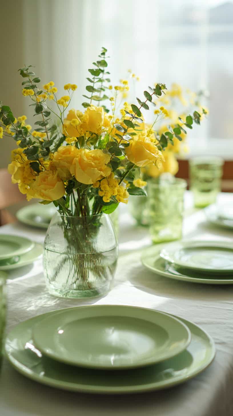 Sunny Yellow Rose Centerpiece - Image 2