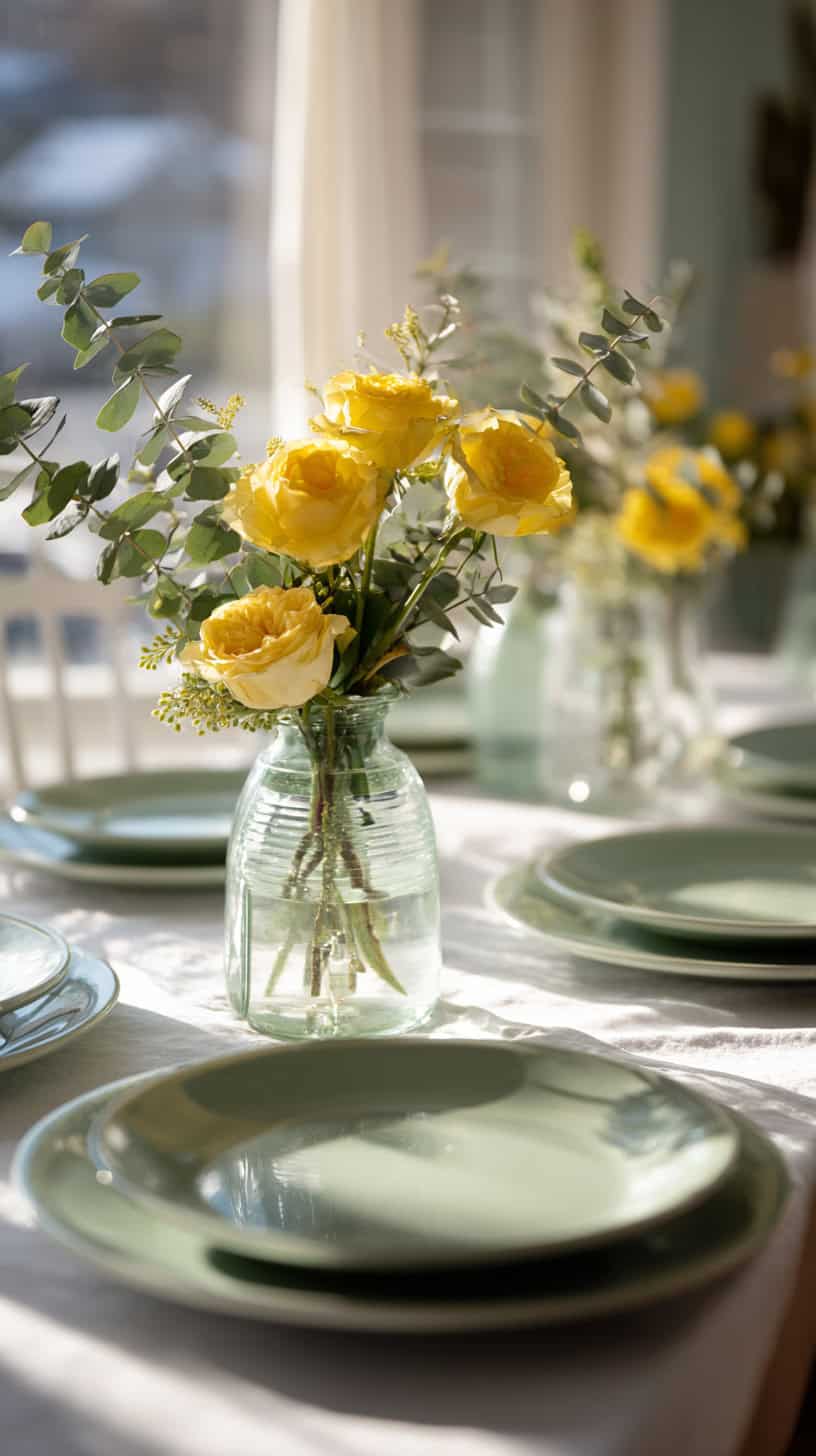 Sunny Yellow Rose Centerpiece - Image 1