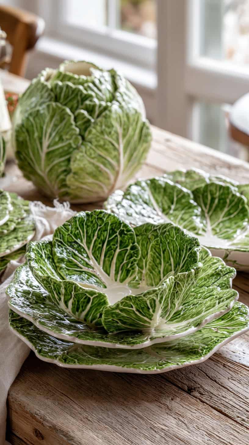 What is Green and White Cabbage Tableware?