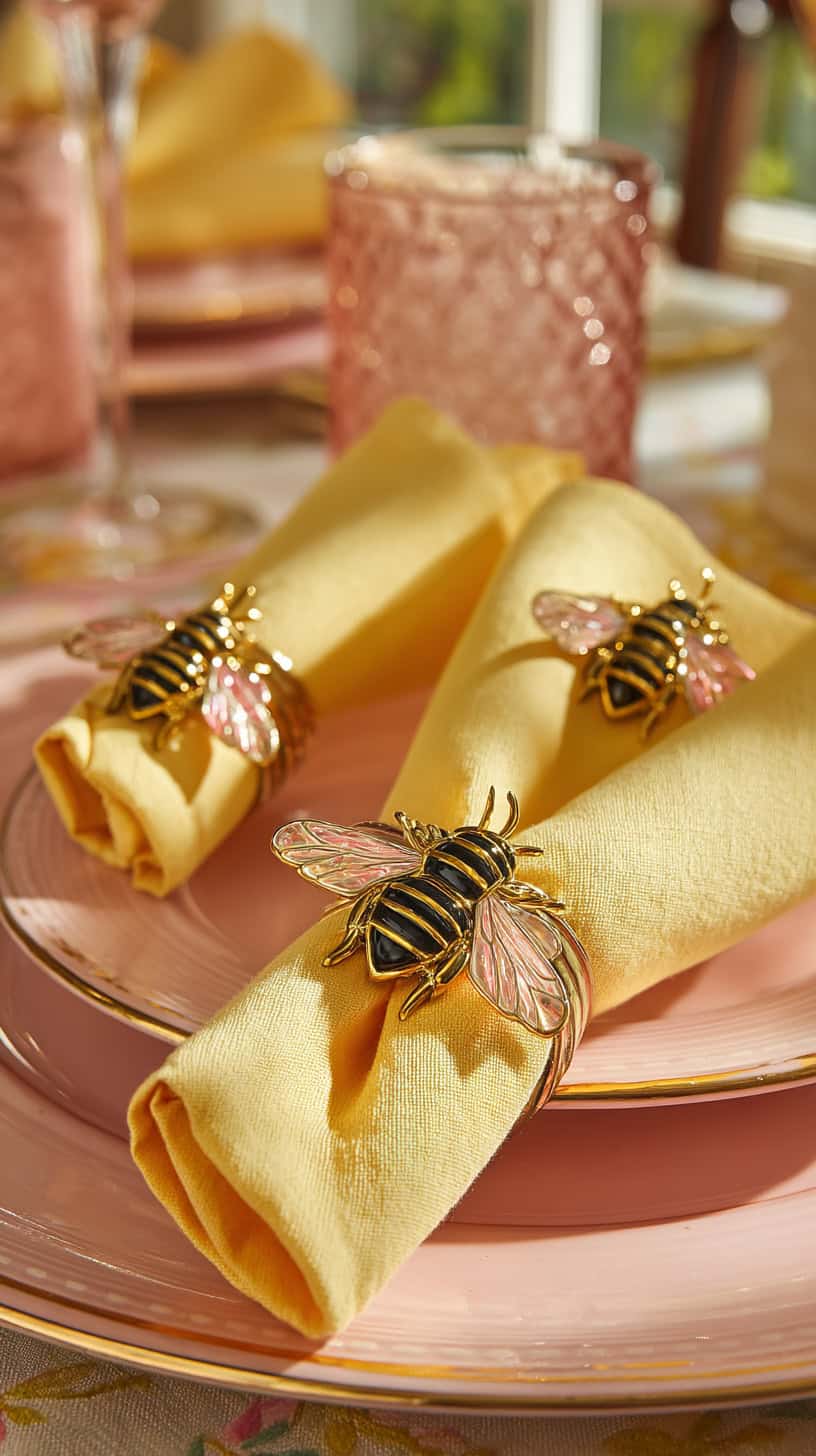 Whimsical Bee Napkin Rings - Image 1