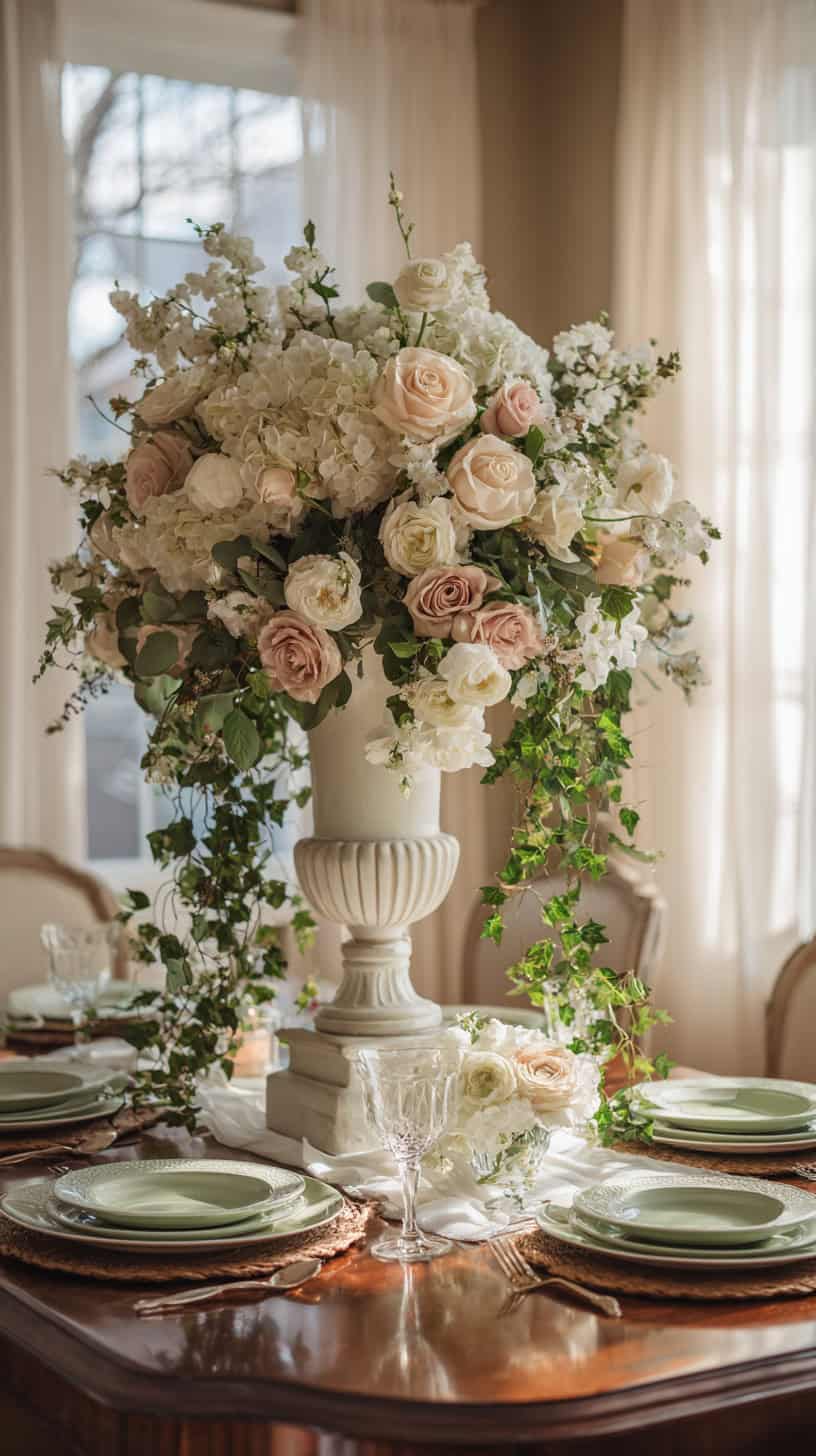 White Urn Floral Cascade - Image 2