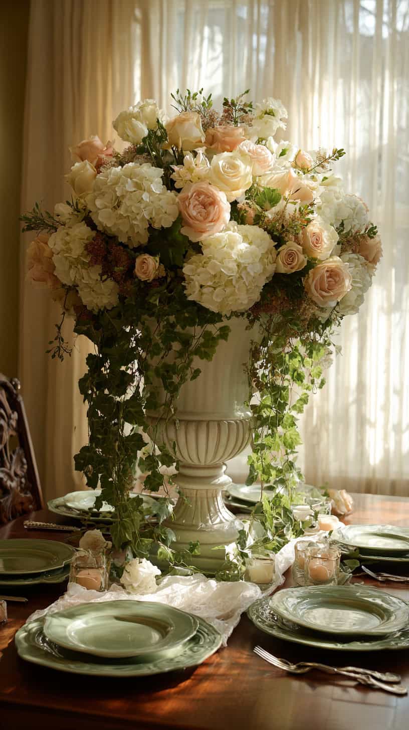 White Urn Floral Cascade - Image 1