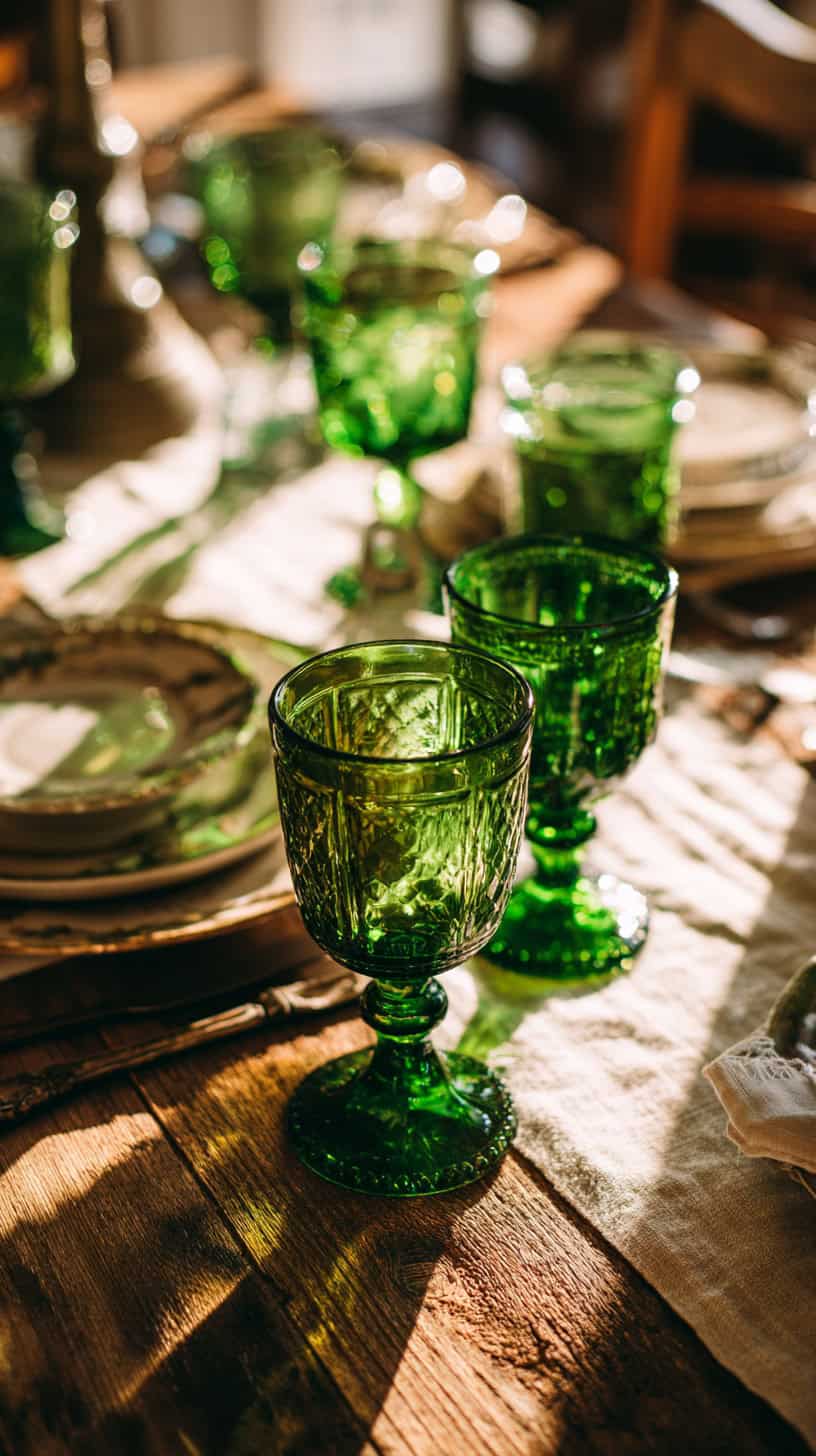 Why I'm Obsessed with Vintage Tables and Green Glassware - Image 2