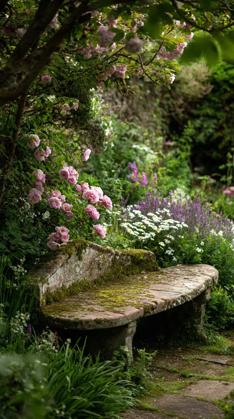 Cottagecore Stone Bench - Image 2