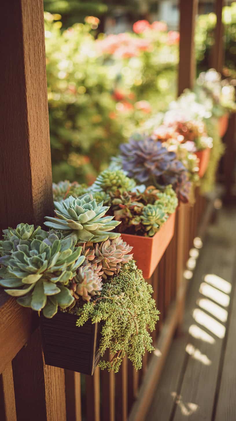 Cozy Rail-Mounted Succulents - Image 1