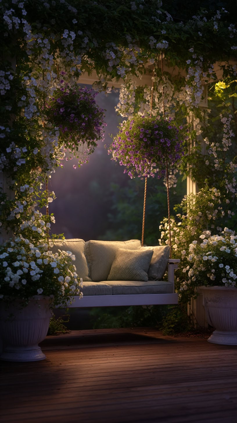 Lush Porch Swing Garden - Image 1