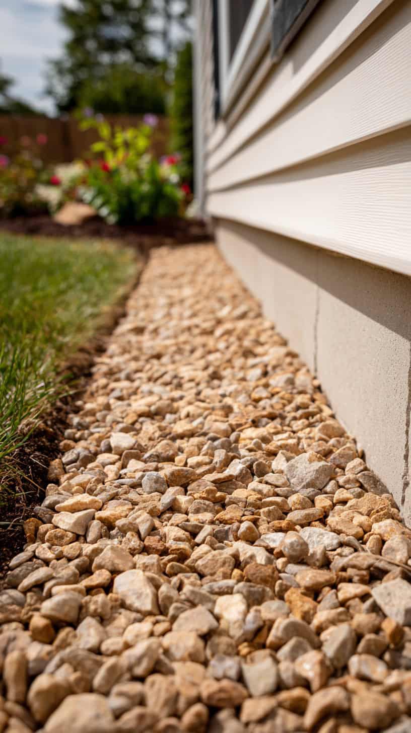 Pea Gravel Around House Foundation - Image 1