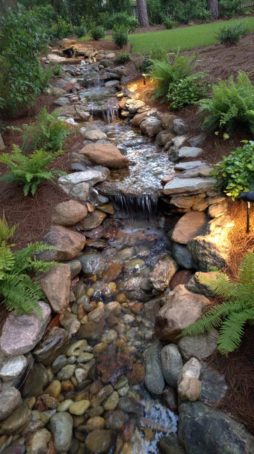Playful Water Features in Small Hill Landscaping Ideas - Image 1