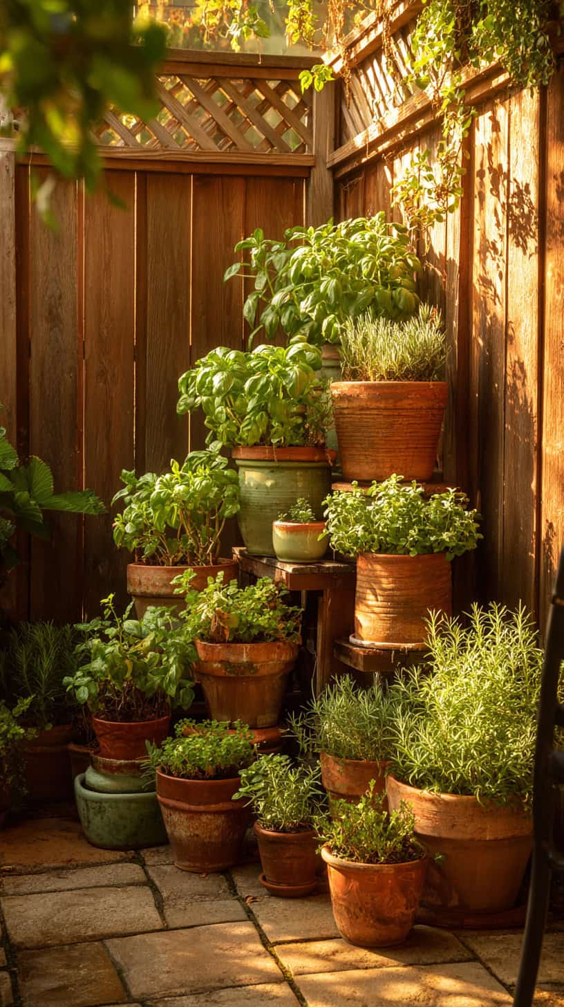 Potted Herb Patio Corner - Image 1