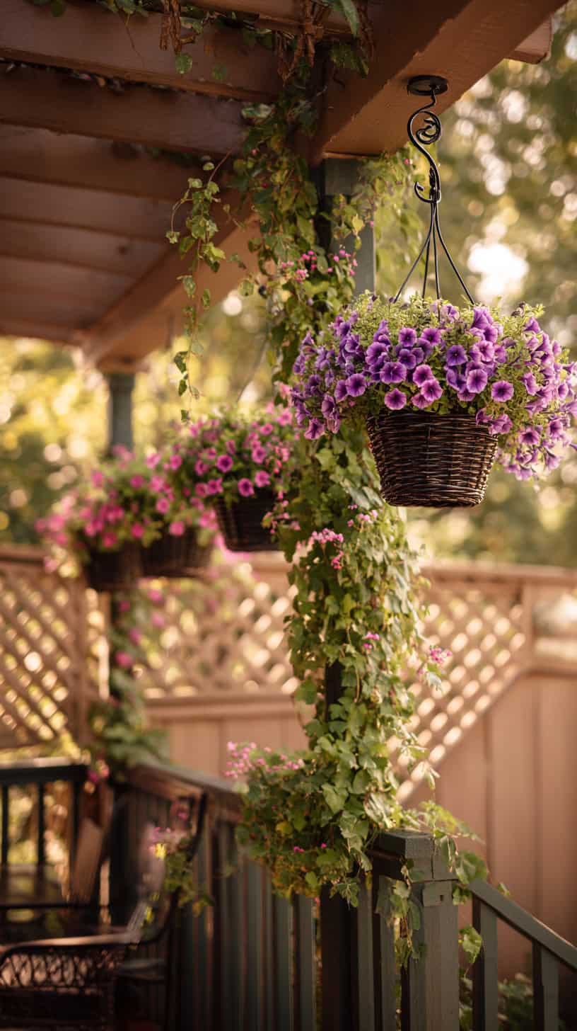 Whimsical Hanging Deck Baskets - Image 1