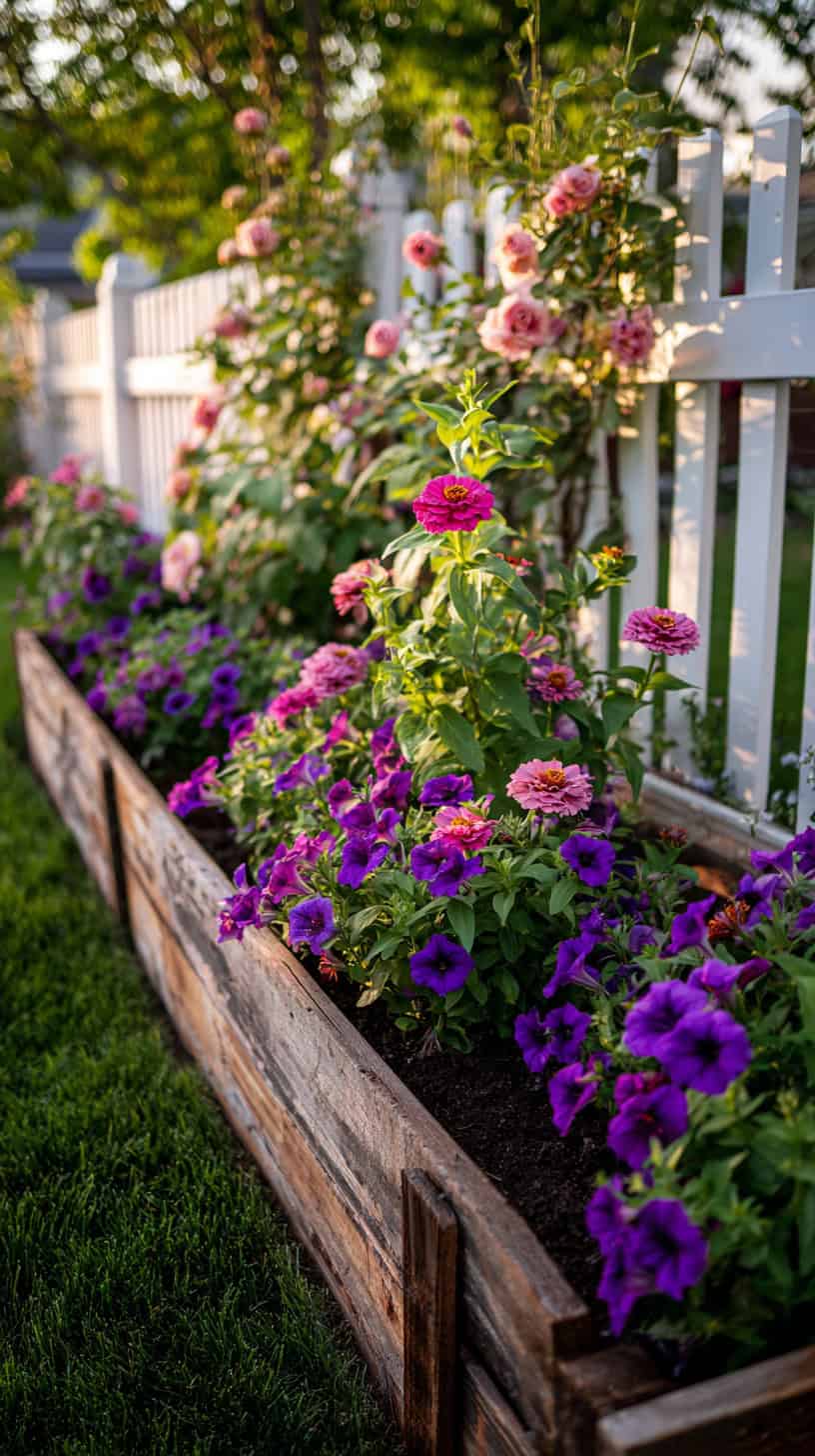 Flower Beds Lined Along Fence - Image 2