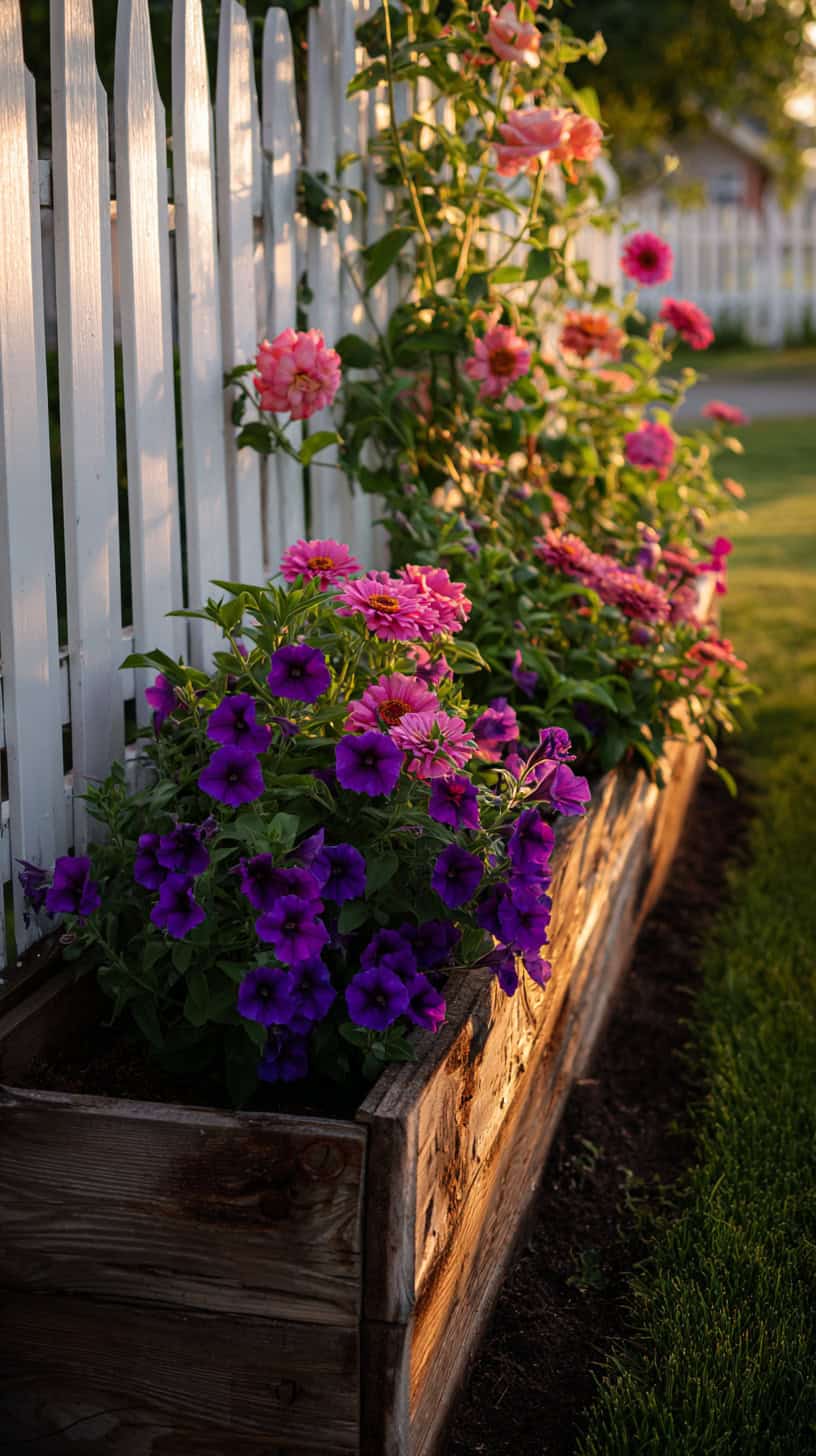Flower Beds Lined Along Fence - Image 1