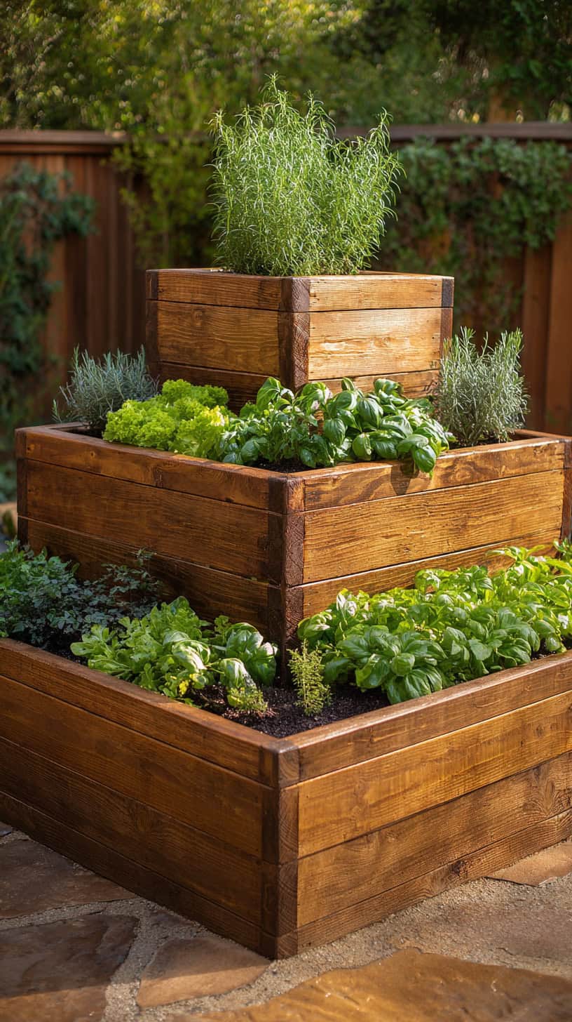 Rustic Wooden Herb Pyramid - Image 2
