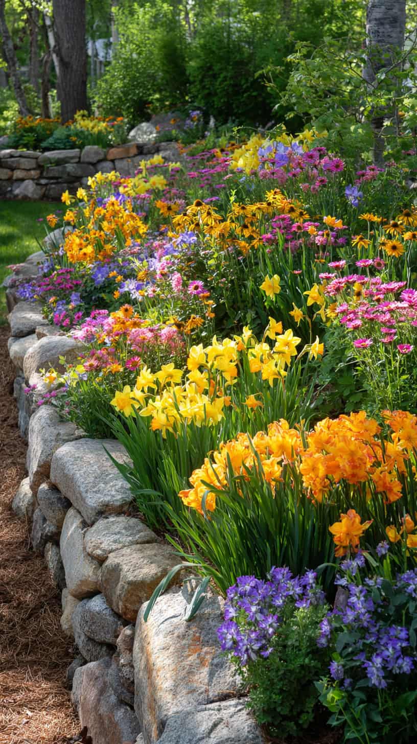 Stone Flower Beds and Raised Bed Planting Ideas for Blooms Galore - Image 1