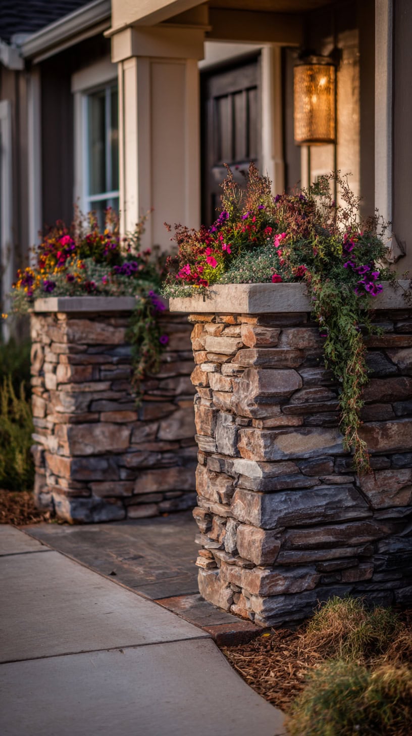 Stone Planter Boxes: Tiny Treasures for Instant Front Yard Wow - Image 1