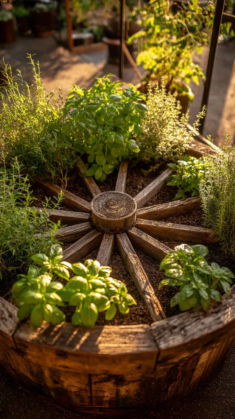 Whimsical Patio Herb Wheel - Image 1