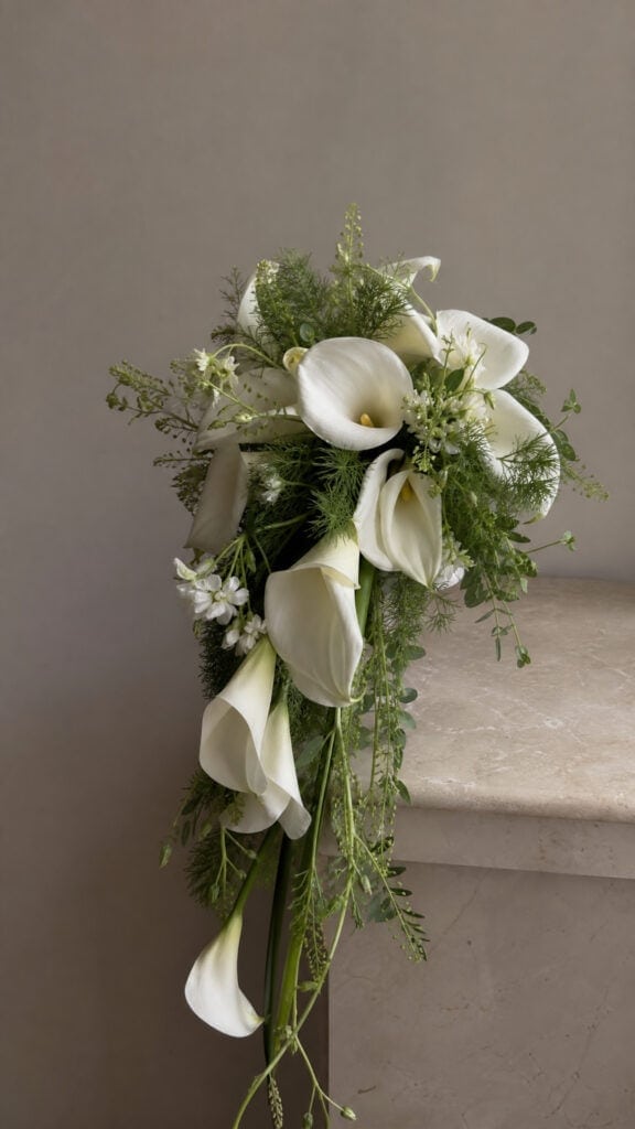 Classic White Calla Lily Cascade
