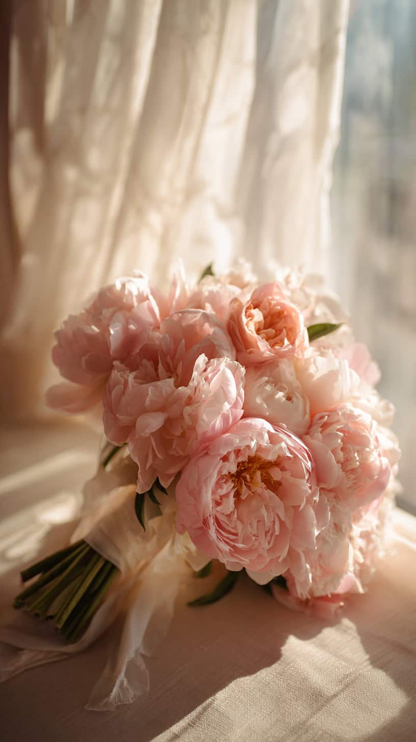 Classic Blush Peony Bouquet - Image 2