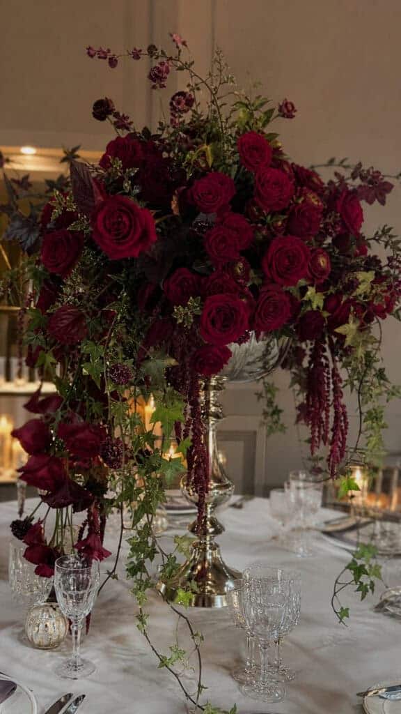 Elegant Burgundy Rose Cascades