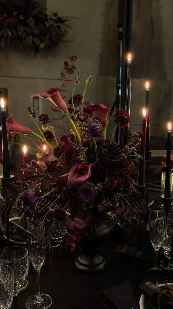 Dramatic Dark Moody Floral Arrangements