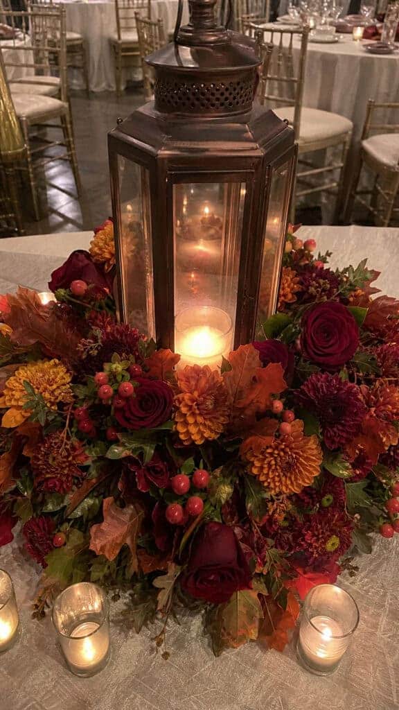 Lantern Centerpieces with Floral Accents