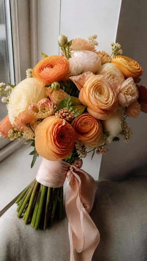 Deep Orange Ranunculus
