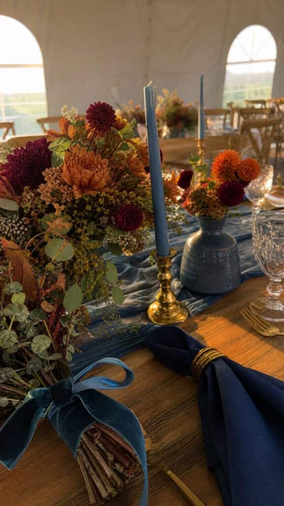 Adding Blue Through Non-Floral Elements