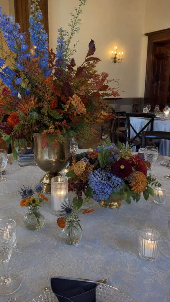 Incorporating Blue Into Different Wedding Flowers