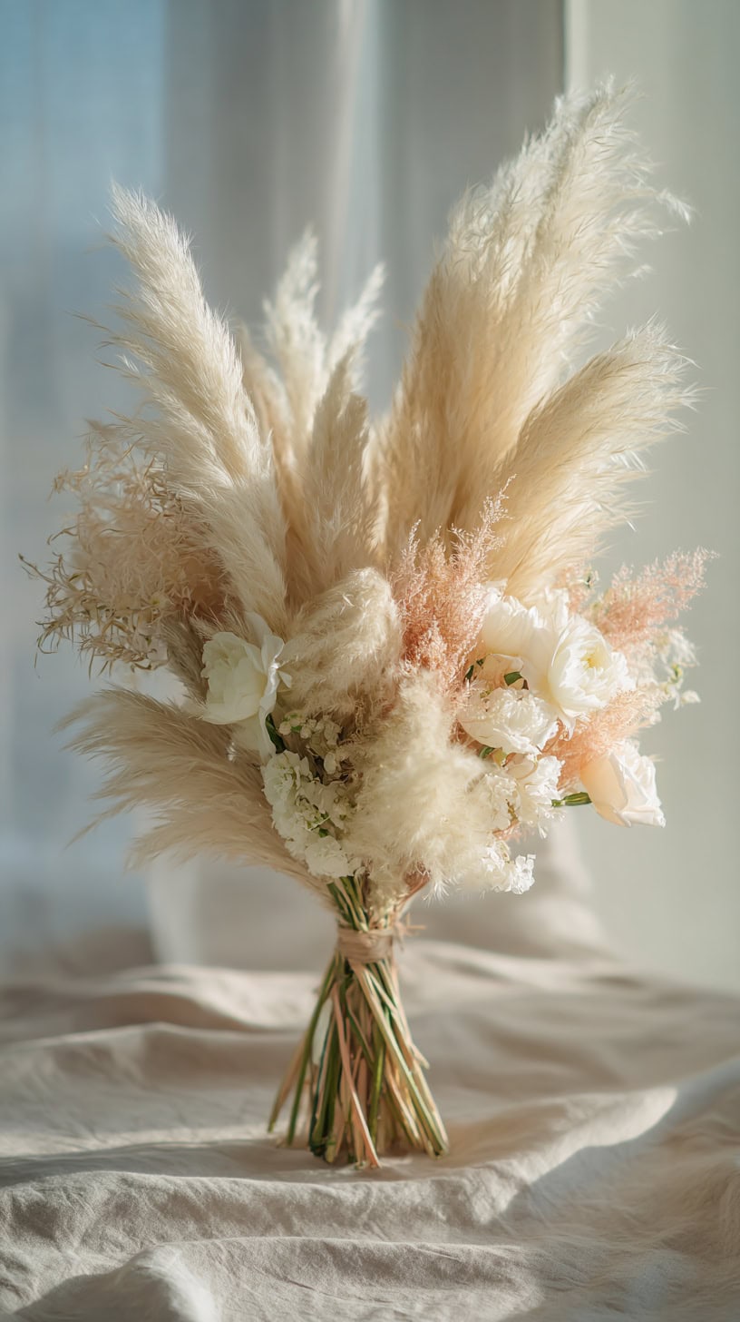 How to Style a Pampas Grass Bouquet for the Bride - Image 1